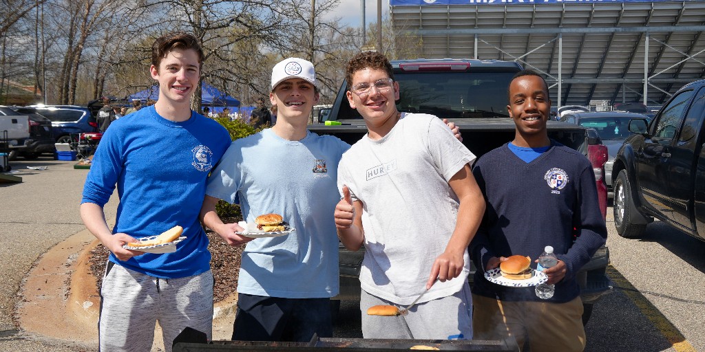 DCC1928's tweet image. It was a bittersweet day as we began our goodbyes to the class of 2023! Seniors headed outside for the annual senior bbq, enjoying their last day on campus as students. We'll miss these outstanding young men walking the halls! #BasilianBuilt #TeachMeGDK