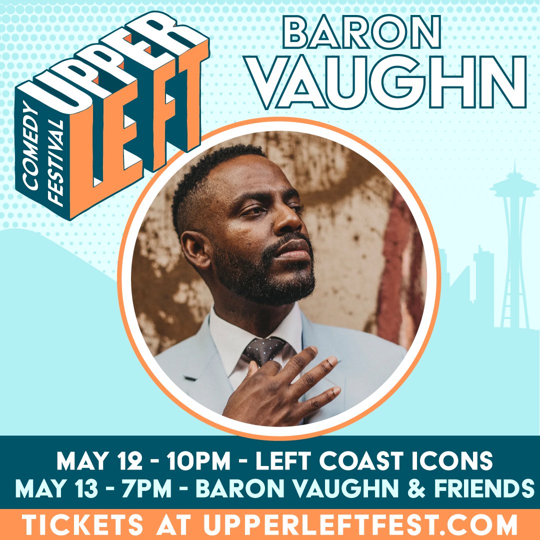 🚨 HEADLINER ALERT 🚨 It's the comedy sensation, Baron Vaughn!
.
✨ A little about Baron: Comedian, Actor, Director! You've seen him on the Netflix hit Gracie &amp; Frankie or perhaps on The New Negroes with Open Mike Eagle on Comedy Central. Now he's gracing the Upper Left stage!