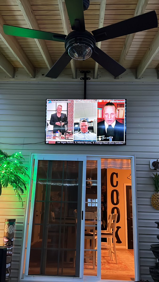 crownwolfe's tweet photo. Only way to watch the #NFLDraft2023 A nice drink and cigar on the porch. @PatMcAfeeShow https://t.co/eA0Dv1LPLc