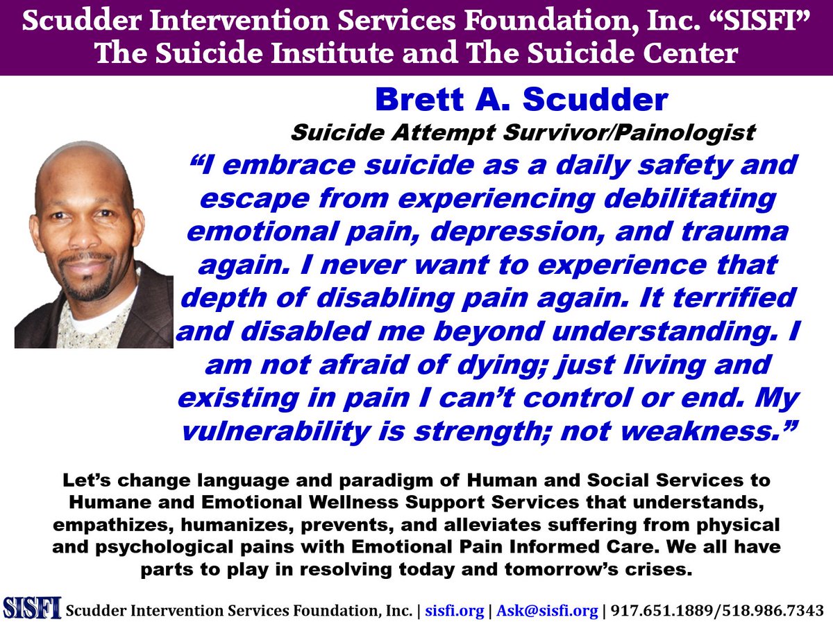 BrettAScudder's tweet photo. I'm #suicide attempt survivor living with daily thoughts of death more than an unfulfilling life of boredom, pain, loneliness, suffering, trauma. I see/live life different than most. Lost a lot so always stay connected to self to overcome ideation/pain. #NoShameInIt #IAmBrettless https://t.co/mxDn42Jxbx