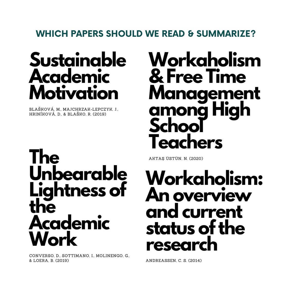 🚨 This month's topic for Trending Topics in Science Education is:

😰 Academic Workaholism 📚 

Visit our forum to vote on the papers you want us to read for the journal club: mtr.bio/the-cuvette

#AcademicWorkaholism #JournalClub #LearningCommunity