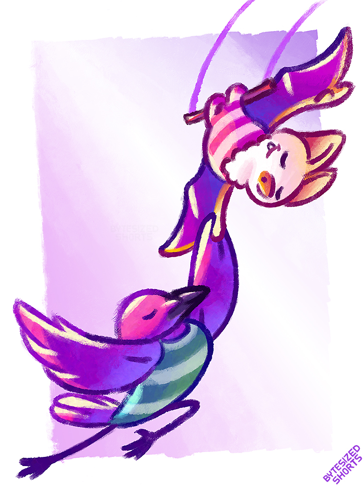 ByteSizedShorts's tweet image. The Amazing Acrowbats - In honor of a good friend, my crow pun doodle of the year.

#Puns #Crows #Bats #CuteArt