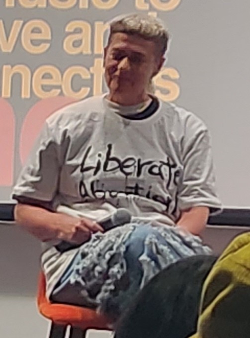 EvieN's tweet photo. A tale of three Peaches t-shirts at the #popcon2023 kickoff keynote https://t.co/KvKDGZjOKS