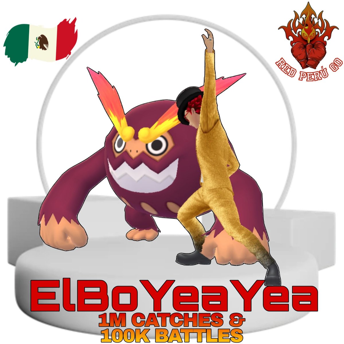 Redperugo's tweet image. Congrats! You did it, David! 🔥 @theboy_alvarez 
1 Millon Pokémon CATCHES &amp;amp;
100k Gym Battles 🥳
#PokemonGO #pokemontrainer 
#RedPeruGO #MexicanTrainer 
#TeamValor