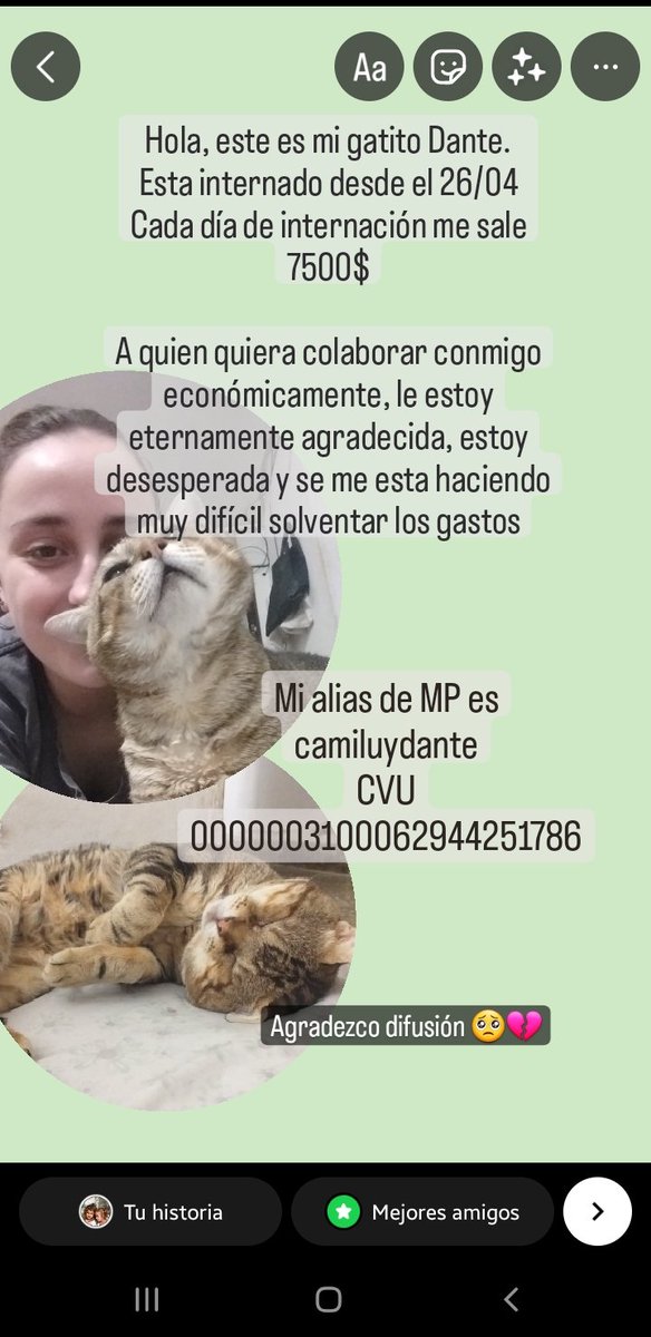 Si algun dia les puedo devolver algo de lo q me estan ayudando lo voy a hacer. Estoy desesperada. 
El Dante me salvó la vida y ahora yo quiero salvarlo a el.