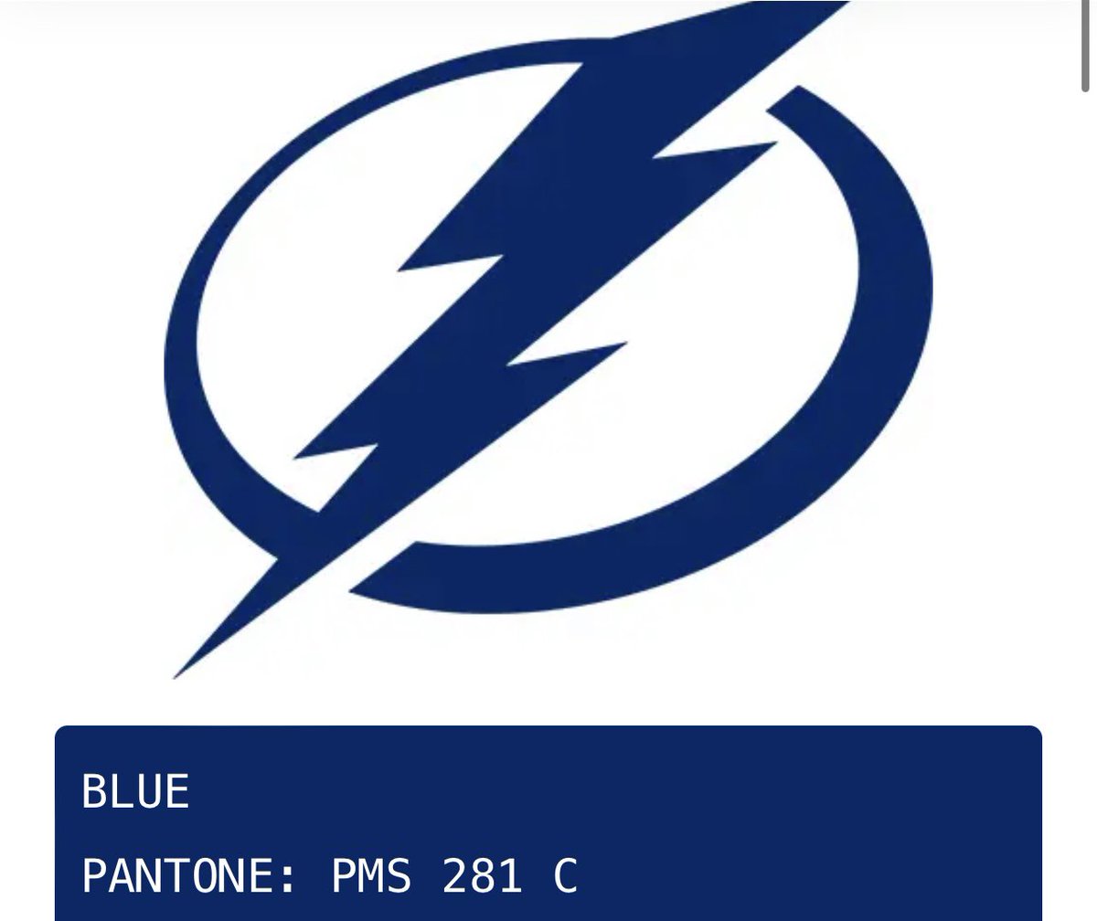 JakeMarsh18's tweet image. If you’re thinking to yourself, “The Lightning and Maple Leafs have the same colors, I can’t tell them apart,”you are correct. 

Exactly correct, that is. Both teams use Pantone PMS 281 C.
