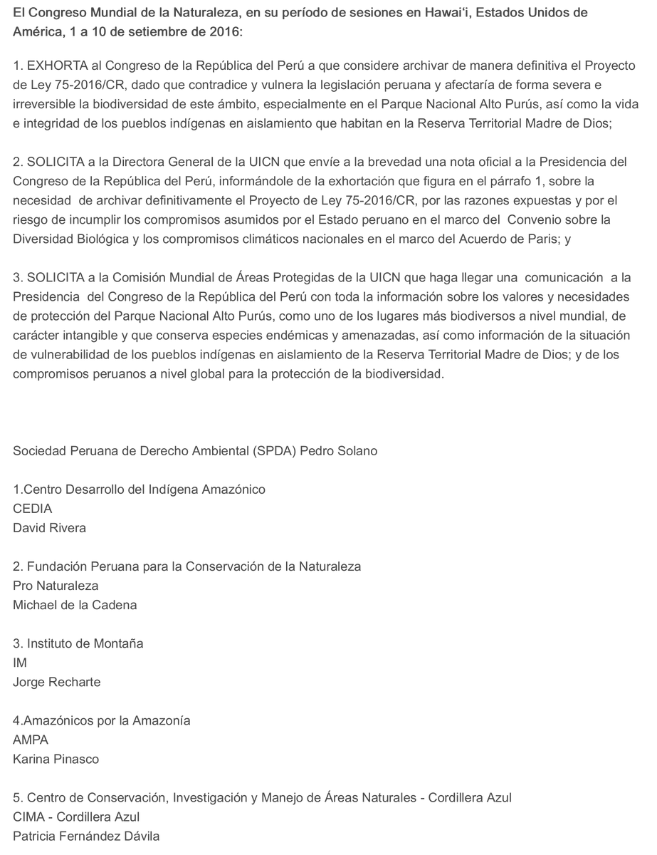Proyecto Ley #Purús pone en peligro el área protegida más extensa del #Perú <a href="/congresoperu/">Congreso del Perú 🇵🇪</a> youtu.be/BVD2Og0GRJM