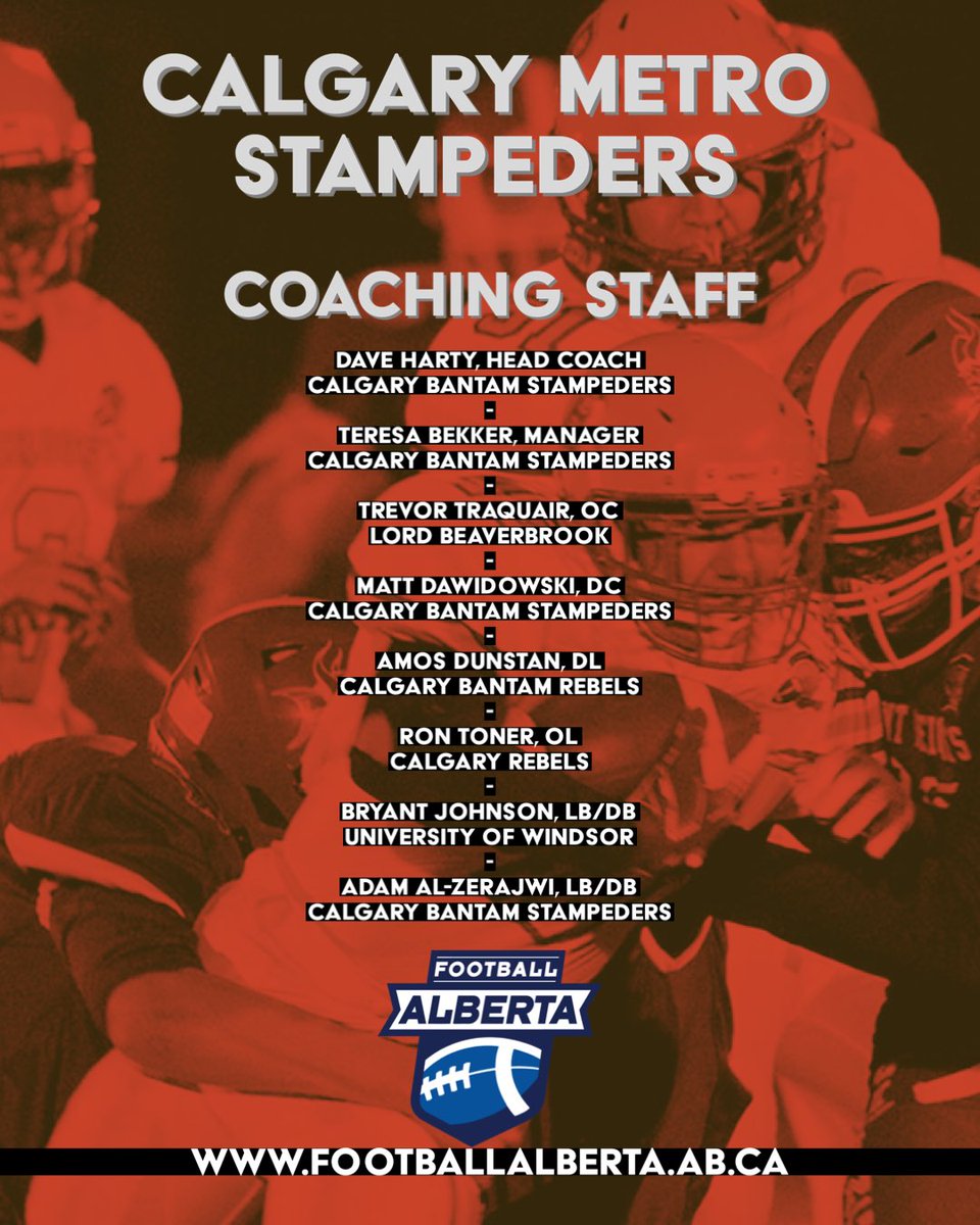 FootballAlberta's tweet photo. Congratulations to all the athletes who have made it to the final Calgary Metro Stampeders team. Thank you to all our coaches for the evaluation and selection process.
🏈🏈
#football #footballalberta #u16 #southselectioncamps #finalteam #yycandarea https://t.co/tCGqvsChLN