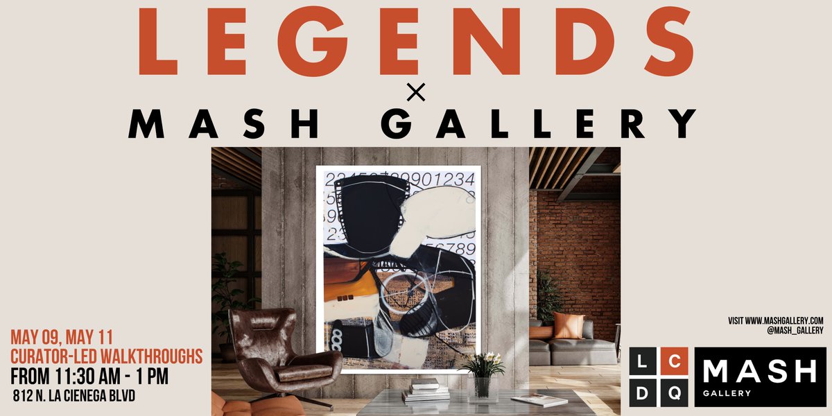 MashGalleryLA's tweet photo. As a member of the La Cienega Design Quarter, Mash Gallery is delighted to participate in the LEGENDS event here in the design quarter in West Hollywood!

JOIN US May 09 and May 11 from 11:30 AM-1:00 PM for curator-led walkthroughs our current exhibition, "L'ESTHETIQUE" https://t.co/8usrgupsOB