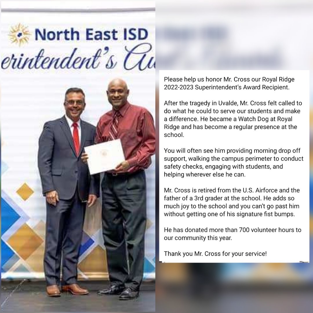 ridge_pta's tweet photo. Way to go Mr. Cross!!!
 Congratulations 🎉 you deserve the 2022-2023 Superintendent Award!!!! The joy you bring to the students, parents &amp; staff at Royal Ridge will NEVER go unnoticed! We are so lucky to have you in our community 🎉💕
#rootedroyalridge #rootedneisd https://t.co/cbqXFJ22b2