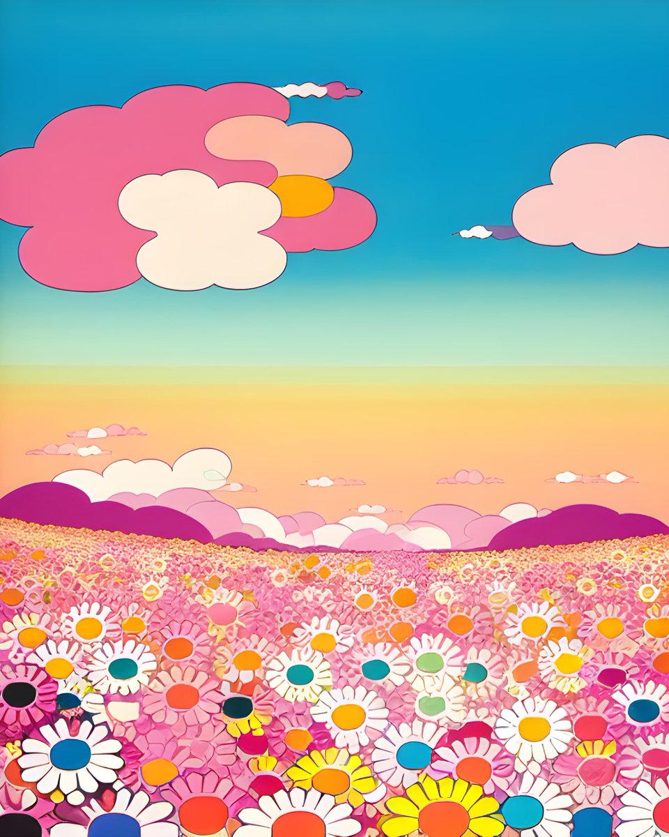FlowerHarbor's tweet photo. "#50ShadesOfSunset: insp. by TakashiMurakami"
#sky #flowers #field #clouds #PinkTones https://t.co/YhHF6eHXO8