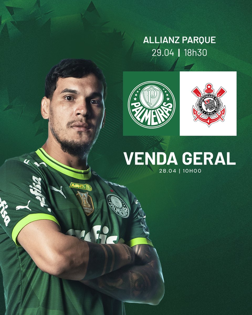 Palmeiras's tweet photo. É DERBY e nós estaremos em #FamíliaPalmeiras! 💚

A venda geral pro clássico deste sábado, no @AllianzParque, já começou! Garanta seu ingresso ➤ https://t.co/usGqv7gzwk

#AvantiPalestra https://t.co/g0nVjWab5i