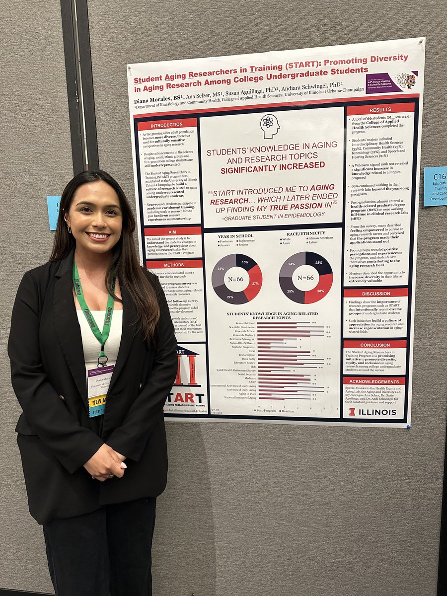 HEALab__'s tweet photo. Check out @phdimrls’s poster today on student’s knowledge on aging and research after participating in the Student Aging Researchers in Training (START) program that was established at the @UofIllinois! @AHSIllinois @KCHillinois #SBM2023 https://t.co/2NxSapBcUs