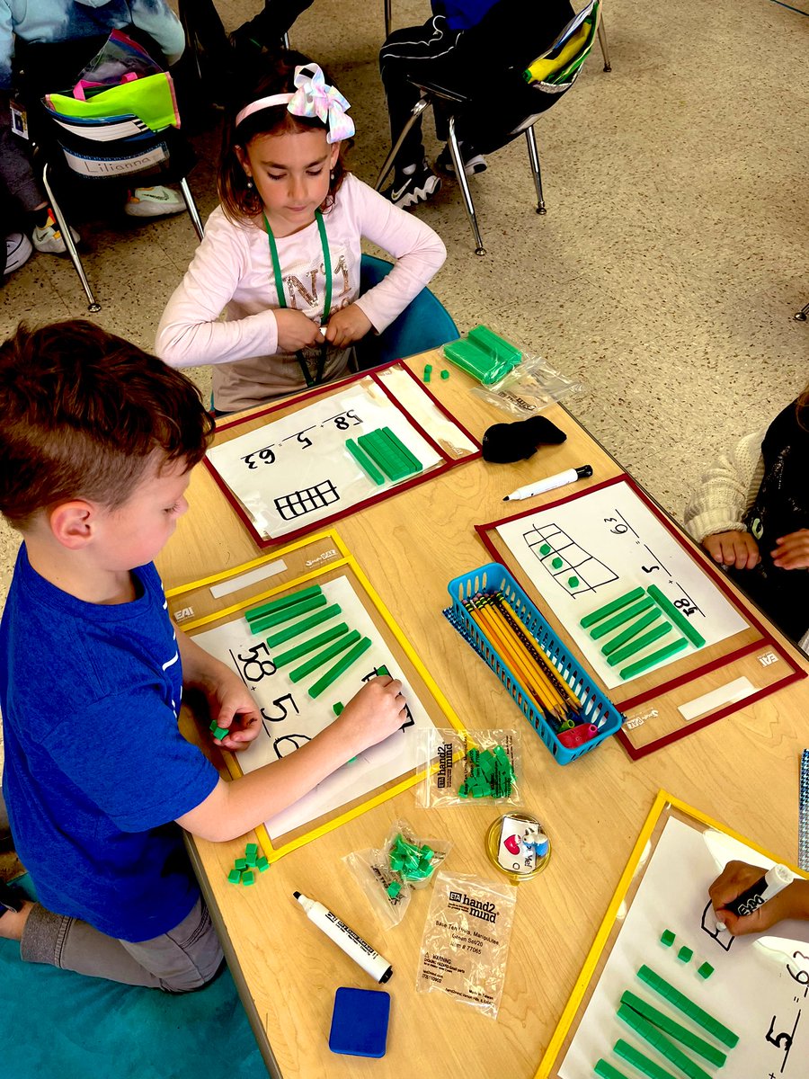 WWPcoteach4's tweet photo. This week we started one digit by two digit / two digit by two digit addition w/ regrouping. This can be a bit challenging, but we are powering through! We got this! Yesterday, we practiced w/ base ten blocks &amp; today we used the pictorial approach. Ask us all about this. https://t.co/pFTfHOyWyW