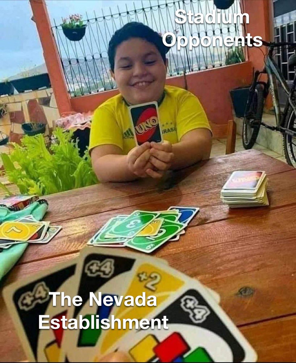 MemesNV's tweet photo. Looking forward to watching the opposite sides of the stadium debate square off and seeing who has a better hand. #nvleg. https://t.co/G4MiKGmi8c