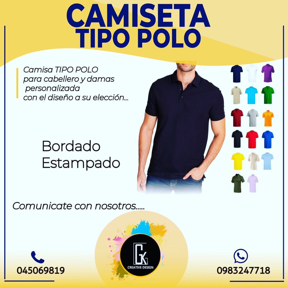 gkcreativedesi1's tweet photo. Camisetas tipo polo al estilo #GK con una dosis extra de creatividad 💡

Dato importante: #Bordado o #Estamapado 

Escríbenos por interno 📲 y cotiza nuestros precios al por mayor.

#gkcreativedesign #camiseta #profesional #design #diseño #creatividad #emprendimientoecuador🇪🇨 https://t.co/3znfezph0o