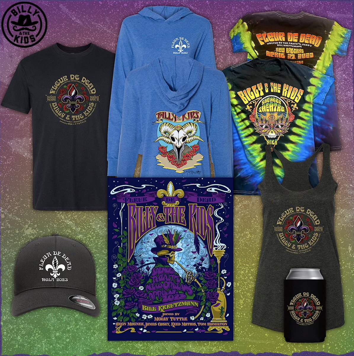 billkandthekids's tweet photo. Hey Now! Merch is open at the venue in the lobby at @SaengerNOLA. Can't make it?? Limited-edition Billy &amp; The Kids gear is also available now at our special online merch booth - no lines!! Get ‘em before they’re gone and let the good times roll! -> https://t.co/GHIQ5oCa5B https://t.co/BXzo5HZepD