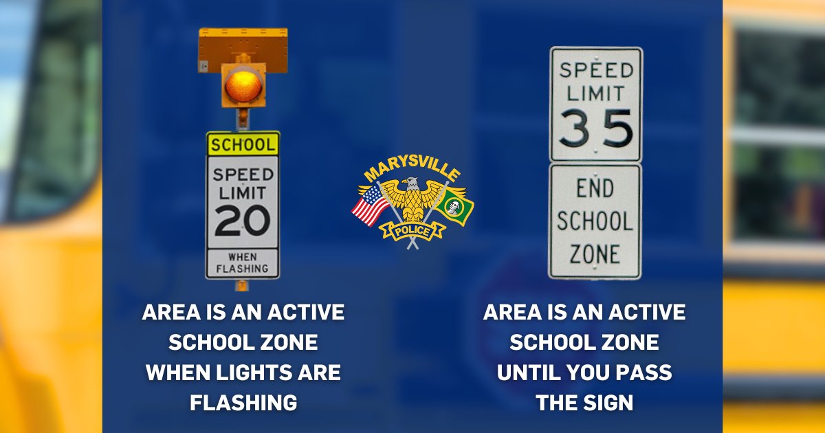MarysvilleWAPD's tweet photo. 🚸SLOW DOWN in SCHOOL ZONES to keep our children safe!
Since February, we've issued 200 infractions for speeding through school zones. Stick to the 20 MPH speed limit & remember that fines double in these areas. Let's work together for #SchoolZoneSafety.
#MPDTrafficThursday https://t.co/YhJbsm5Xzb