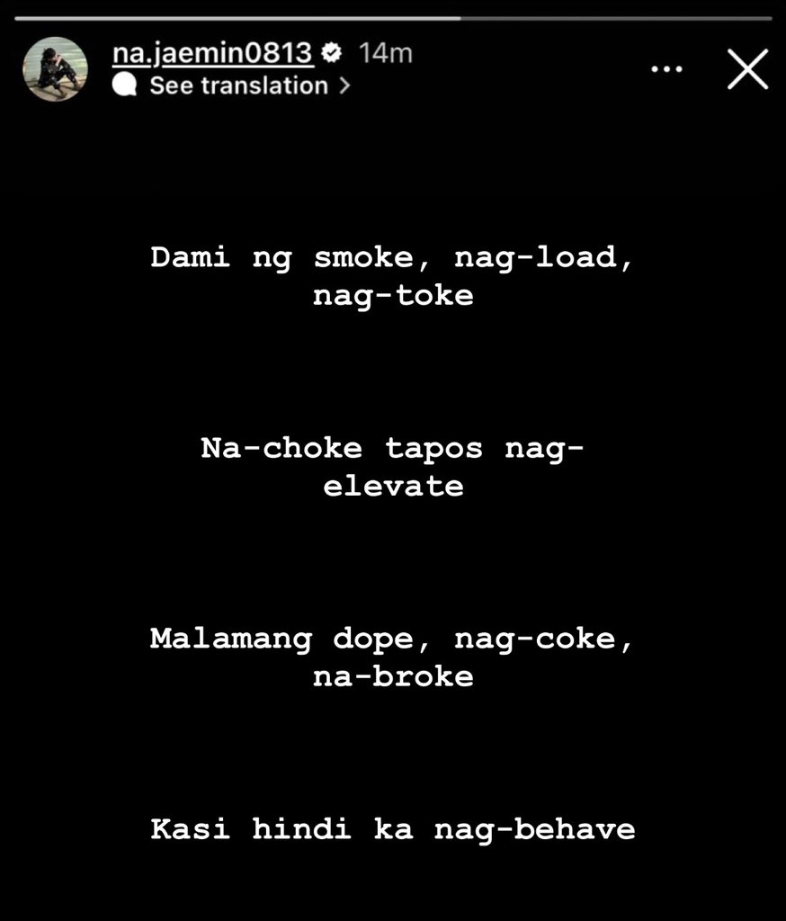 nianshii's tweet photo. jaemin ig story (real) naknampucha ayan na ang lead rapper ng tondo 😝 https://t.co/SYEBMYn3V6