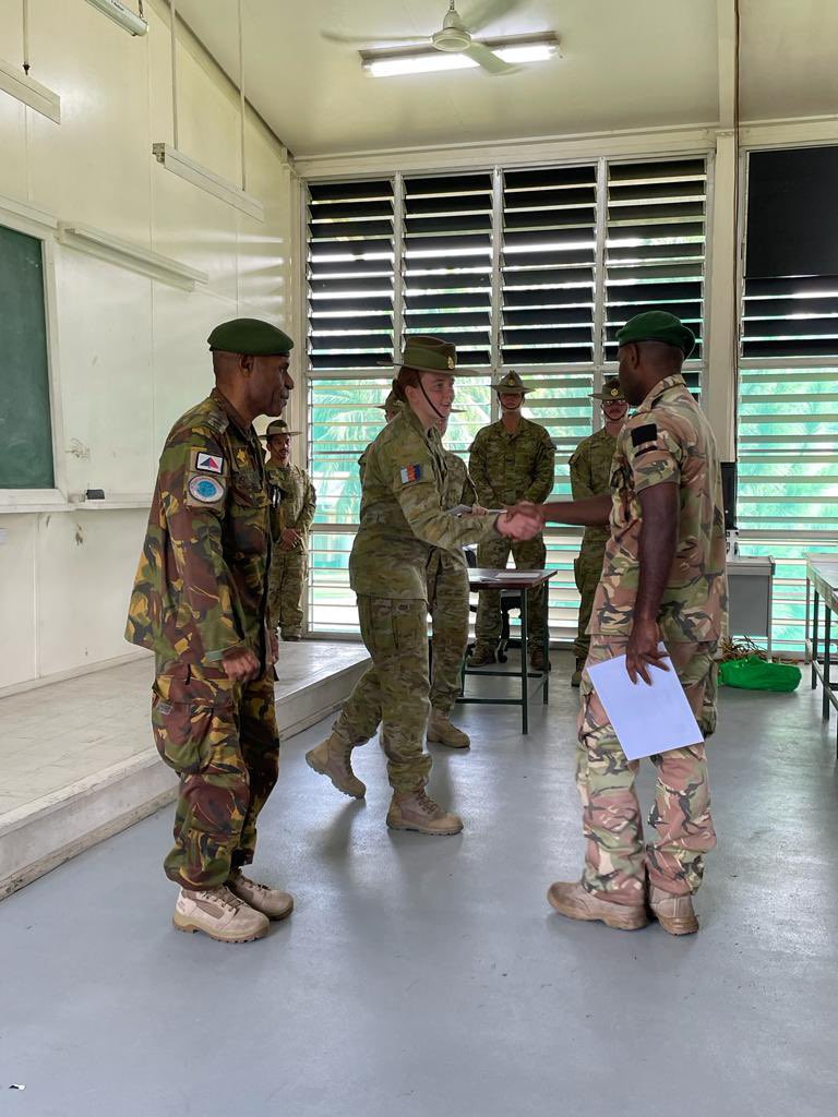 A big week in training this week, with #PNGDF soldiers completing the Grade 1 Driver Course in Port Moresby and Communications and Clerks courses in Lae. The #PNGAusPartnership is working shoulder to shoulder on the foundation skills needed to build capability. 👍👊 <a href="/AusHCPNG/">Ewen McDonald</a>