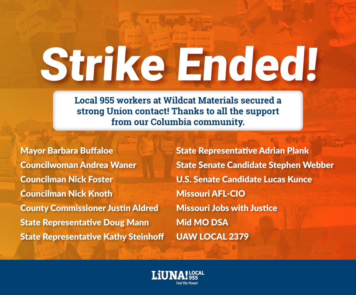Big shoutout to the entire community for supporting the brave workers at Wildcat Materials. These workers held their ground and it was worth it for a fair union contract! #UnionStrong