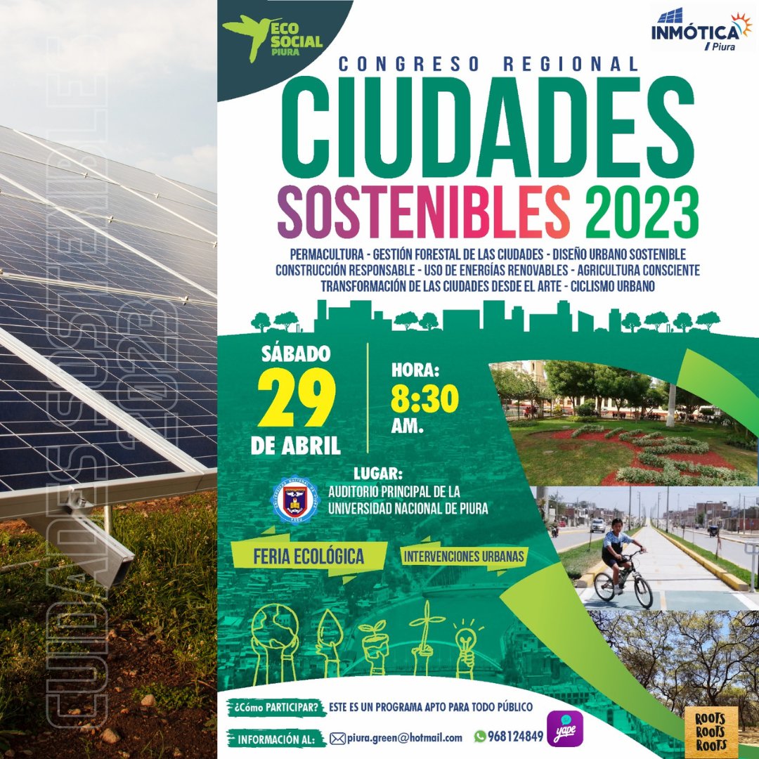 LM_Minchan's tweet photo. III CONGRESO DE CIUDADES SOSTENIBLES PIURA 2023 🇵🇪🇪🇨

De Ciudades Sostenibles a Ciudades Conscientes, se llama nuestra propuesta de Desarrollo Urbano que se va construyendo de a poco. #Ecosocial #Inmotica https://t.co/Uai7Ipoqez