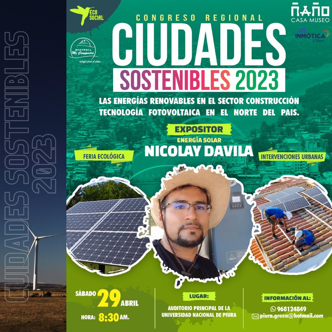 LM_Minchan's tweet photo. III CONGRESO DE CIUDADES SOSTENIBLES PIURA 2023 🇵🇪🇪🇨

De Ciudades Sostenibles a Ciudades Conscientes, se llama nuestra propuesta de Desarrollo Urbano que se va construyendo de a poco. #Ecosocial #Inmotica https://t.co/Uai7Ipoqez