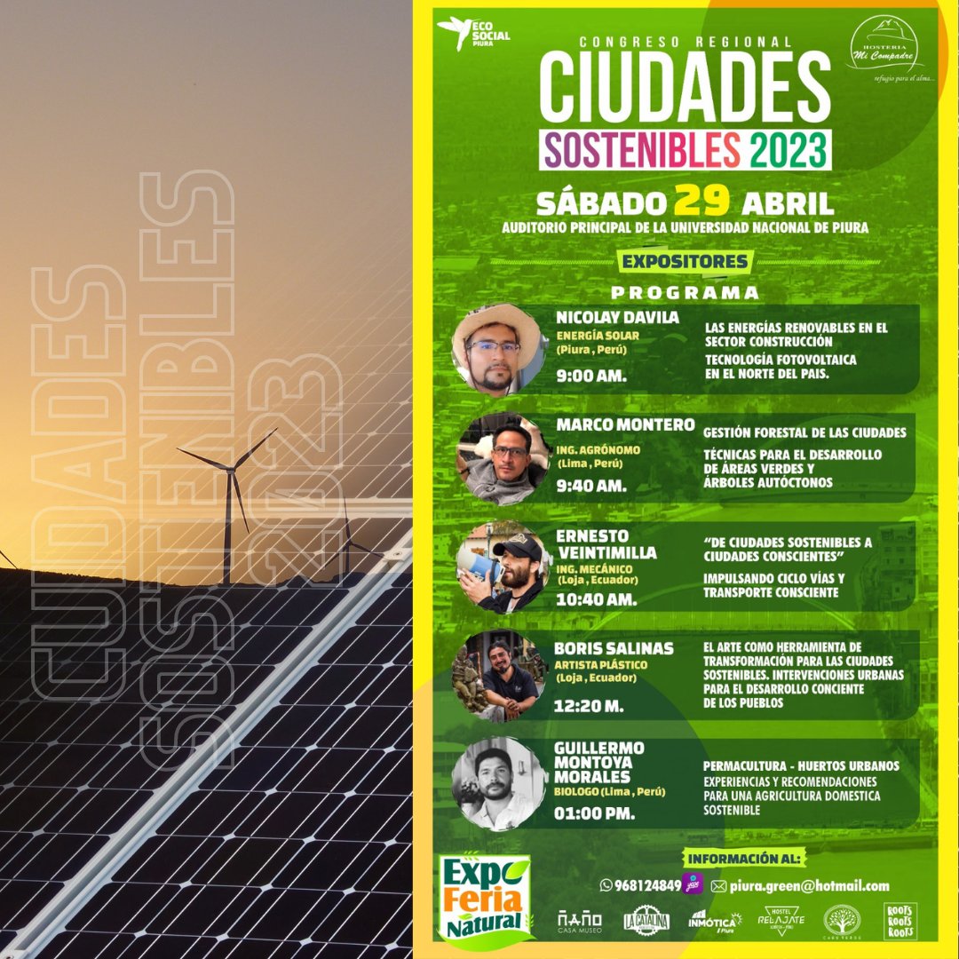 LM_Minchan's tweet photo. III CONGRESO DE CIUDADES SOSTENIBLES PIURA 2023 🇵🇪🇪🇨

De Ciudades Sostenibles a Ciudades Conscientes, se llama nuestra propuesta de Desarrollo Urbano que se va construyendo de a poco. #Ecosocial #Inmotica https://t.co/Uai7Ipoqez