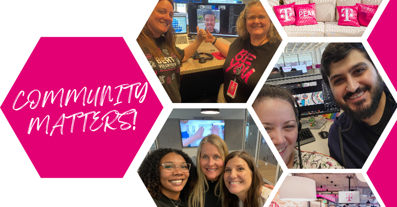 DeeanneKing's tweet photo. Our @tmobile Community Team never ceases to amaze me! 🤩They're always finding creative ways to connect our employees, like a public speaking class, a virtual tour of Mexico City, and an up-cycling fabric class. We're so lucky to have them! #OneTeamTOGETHER 👏🌟 https://t.co/Fwh82JUeSD