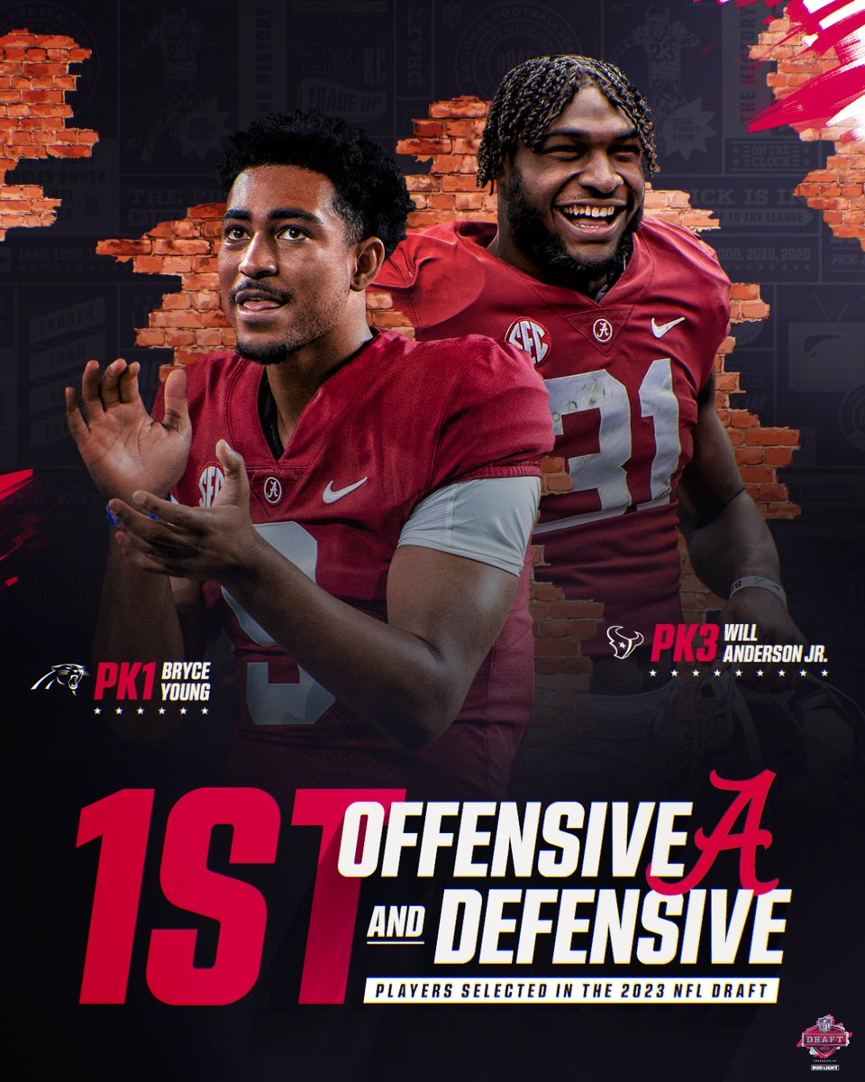 Bama boys making history 📈

📺: 2023 #NFLDraft on NFLN/ESPN/ABC
📱: Stream on NFL+ bit.ly/3Nk9PrV