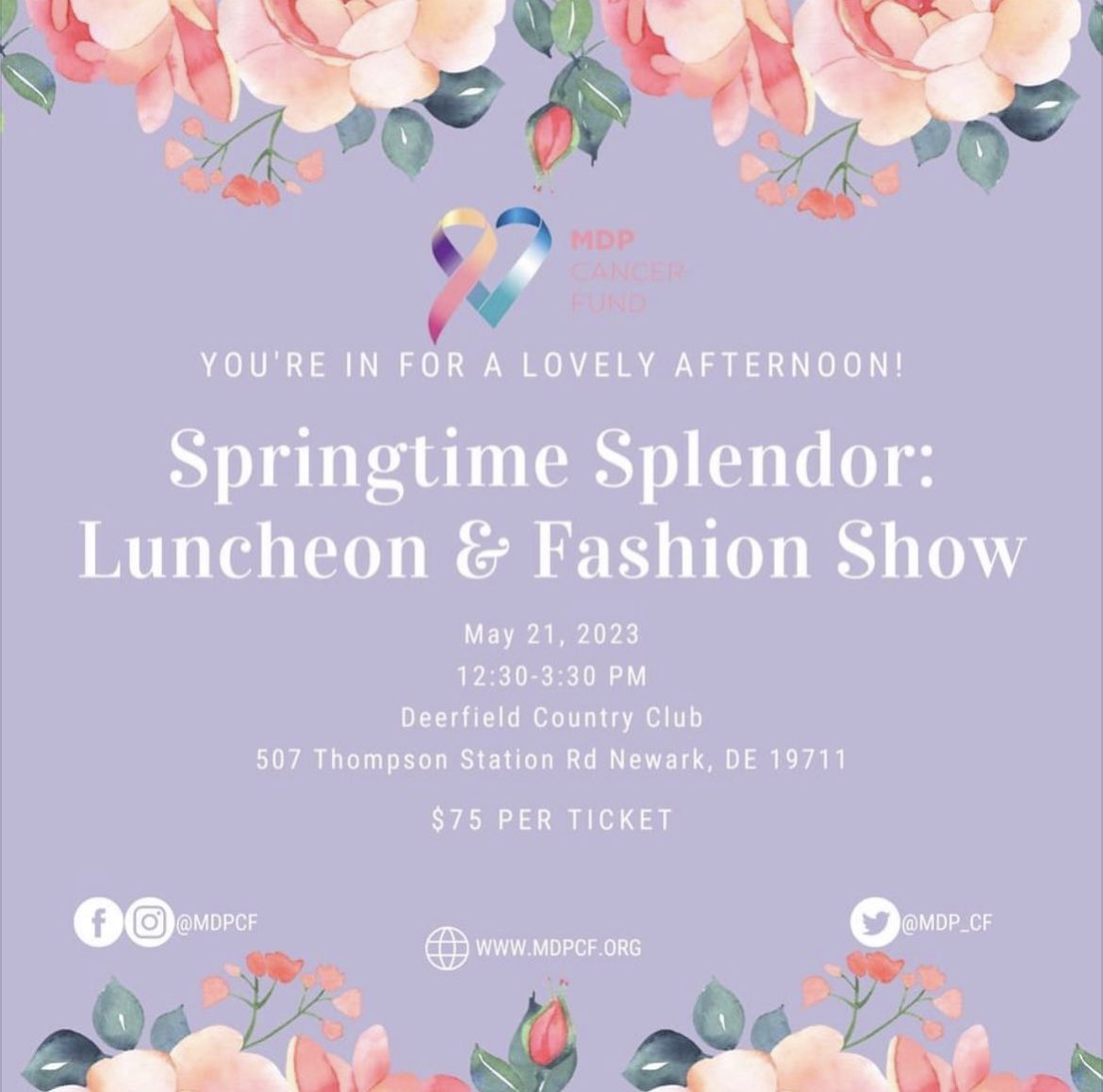 Are you looking to revamp your closet?! Look no further than our Springtime Splendor: Luncheon & Fashion Show!

One of the featured designers in this year's fashion show will be @CityChicOnline! Tix are going FAST so get yours today! 

#MDPCF #fundraiser #fundraiserevent #fashion