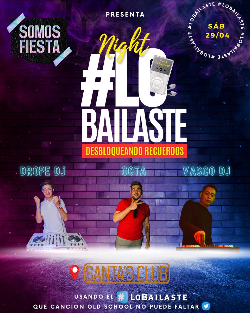 MOR SÁBADO BAILEMOS EN CATRIEL ! 
Nos vemos en SANTA’s CLUB 🔥 
Que canción no puede faltar en #LoBailaste 🤩