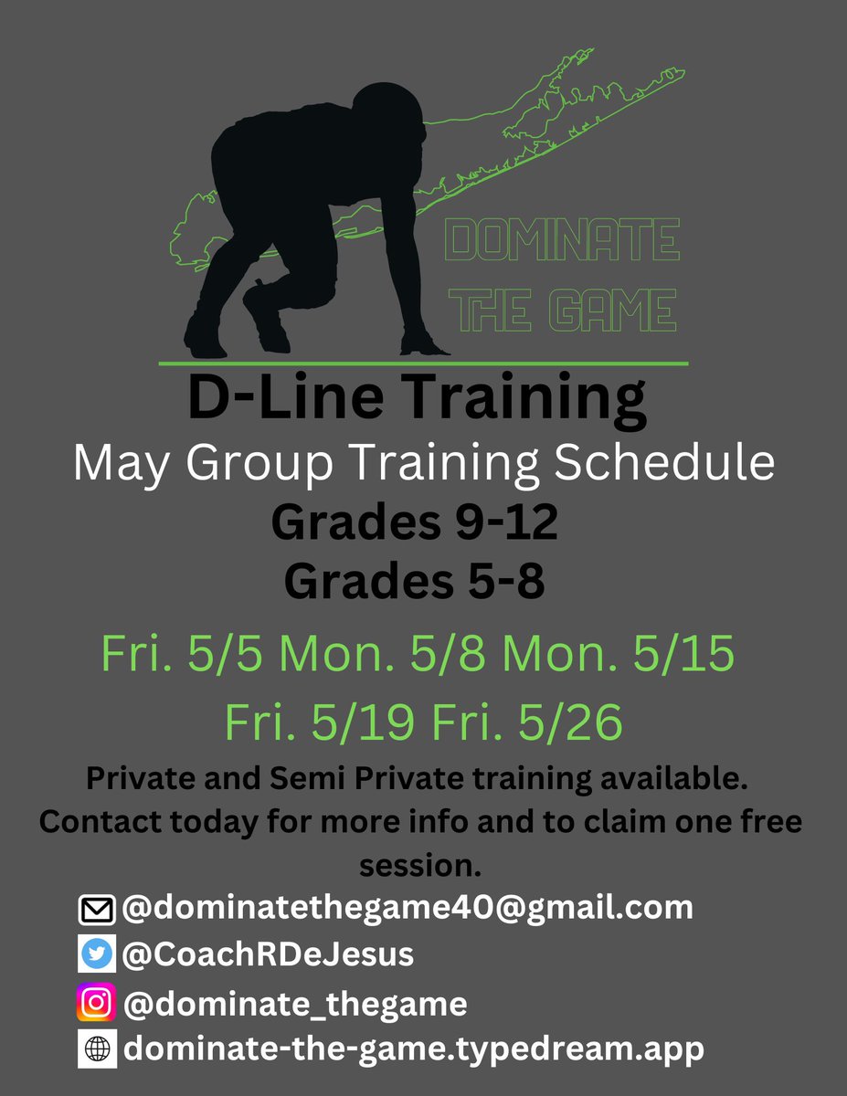 Football season is less than 4 months away!!! D-lineman looking for work feel free to reach out.