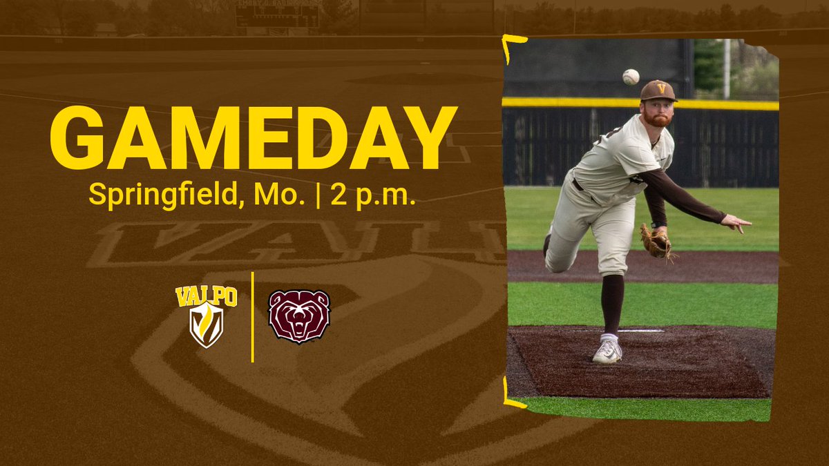 Afternoon baseball today as the series continues! 

🆚: Missouri State 
🕐: 2 p.m.
📍: Springfield, Mo. 
🖥 (E3): bit.ly/3nc5cFG
📻 (MoSt): bit.ly/3Ax0CFb
📊: bit.ly/39LkkTo

#GoValpo | <a href="/ValpoBaseball/">Valpo Baseball</a>