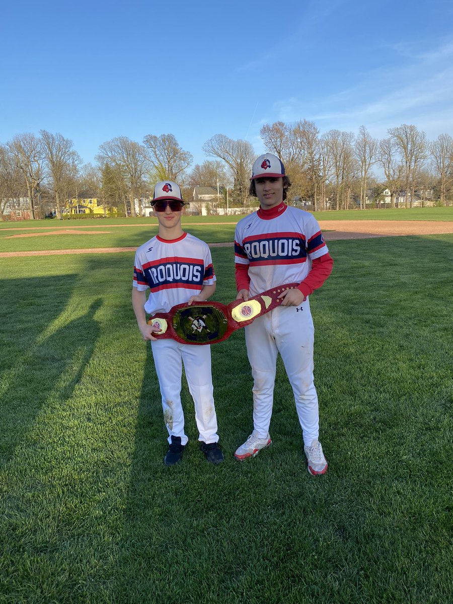 The Chiefs stay perfect against The Amherst Tigers. Our closer Nolan Yax (left) earns the #BALBOABELTAWARD shutting down a good offensive team. As well as Dom Pasek (right) with a clutch go ahead RBI Double in the 7th inning. IRO is back on the road tmrw looking to go 5-0