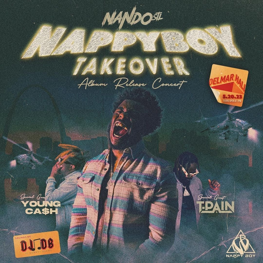 DeluxMagazine's tweet photo. @nandostl Y.O.T.A. Album Release Concert" ft Nappy Boy Entertainment and Special Surprise Guests!!!!
May 20th @DelmarHallstl
Presale tickets: $29 

Tickets on sale now!

#STLMusic #NandoSTL #WeTheOnes #stlouisrising #deluxmusic https://t.co/n3LqxAMWIG