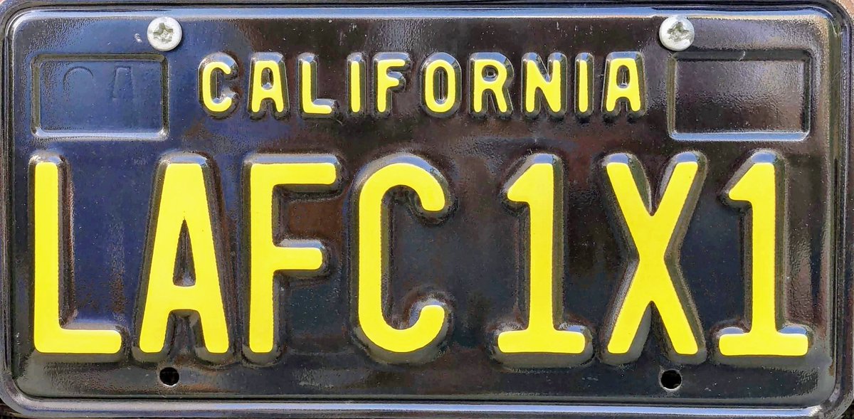 LAFC1x1's tweet photo. @LAFC @CalNatResources Proudly driving the streets of LA with this plate since 2019. It looks like it's time for an upgrade. https://t.co/eLJoSWSlnD