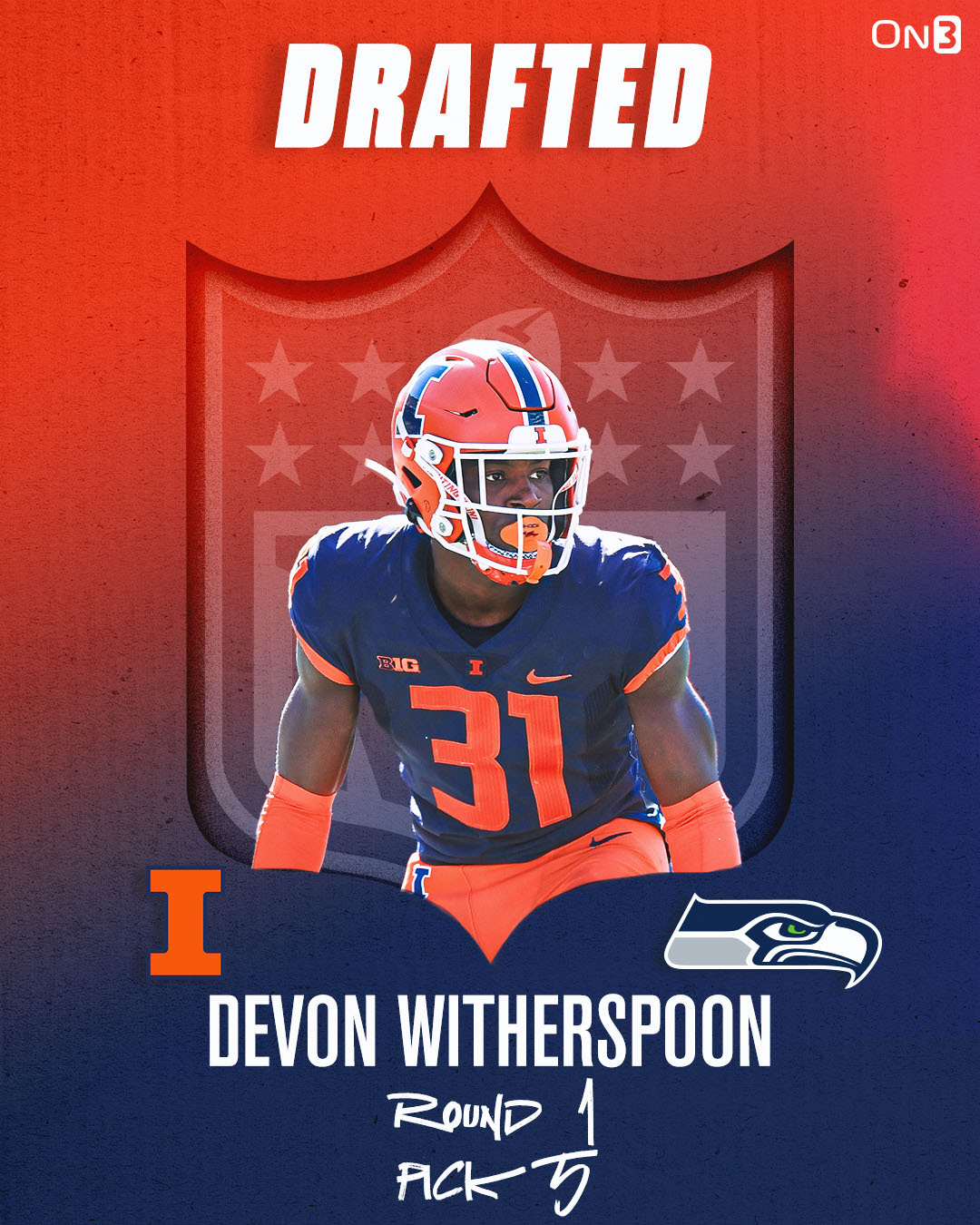 On3 on Twitter "The Seattle Seahawks select Illinois CB Devon Witherspoon with the 5th pick in