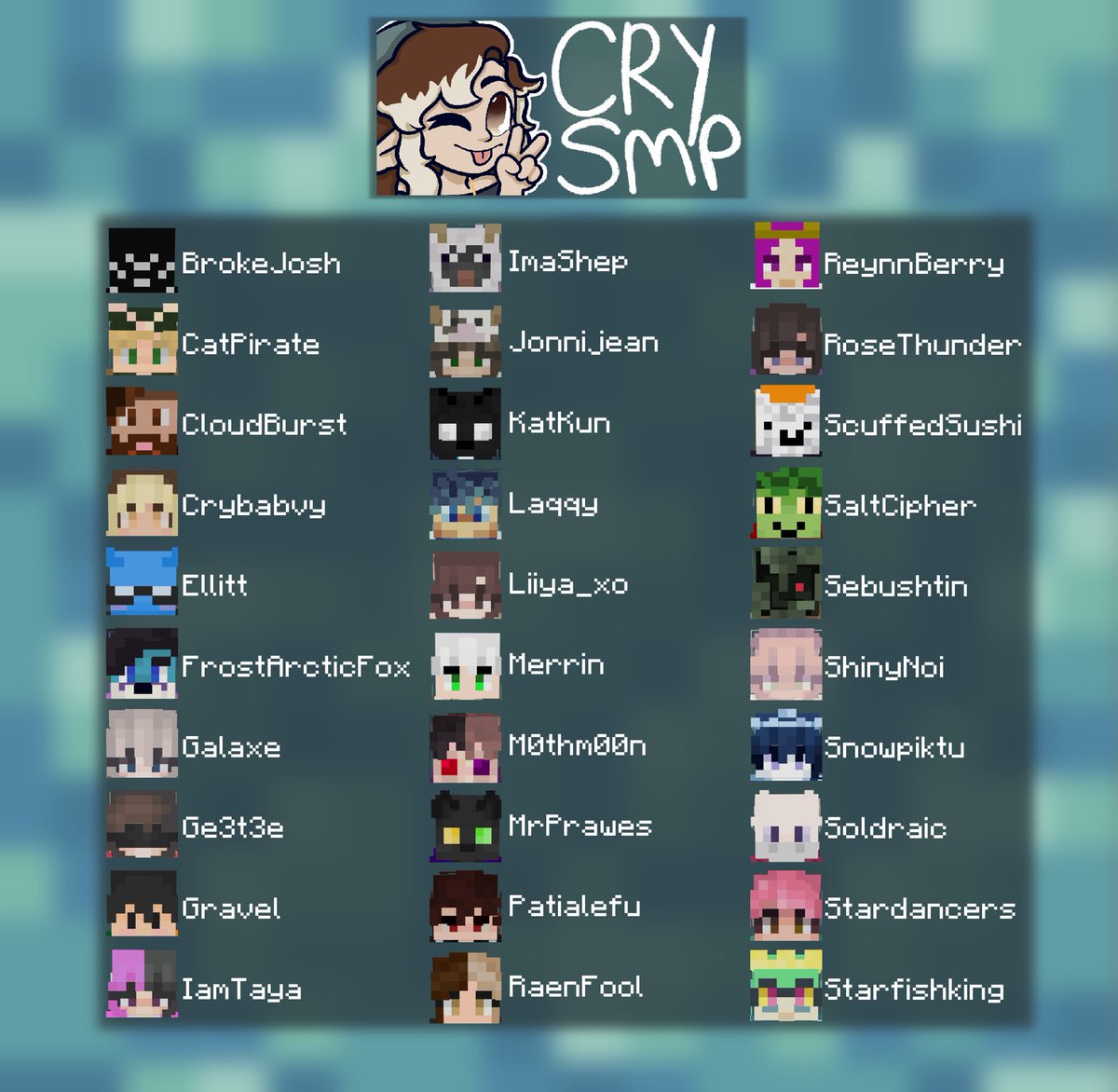 Introducing the players of Cry SMP!

CSMP opens 4/28 so make sure to check out some of the members!