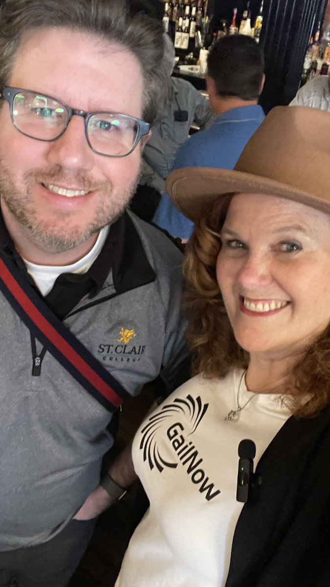 Great to see <a href="/MatthewSenechal/">Matt Senechal</a> <a href="/StClairCollege/">St. Clair College</a> <a href="/STCLAIRALUMNI/">St. Clair Alumni</a> out at our event - also a long time connection with board member <a href="/GailNow/">Gail Robertson-ChiefCuriosityOfficer</a> 

Definitely an opportunity to celebrate our local college alumni! 

Thx for stopping by Matt!