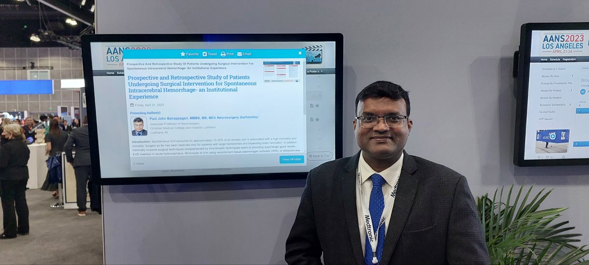 PaulSJohn2's tweet photo. Thanking God for the opportunity to take part in the AANS2023 international conference and present our research from Department of Neurosurgery at Christian Medical College and Hospital Ludhiana,India. 

My Work is for a King.

#AANS2023  #myworkisforaking #CMCLudhiana https://t.co/bkZL3MXdJT