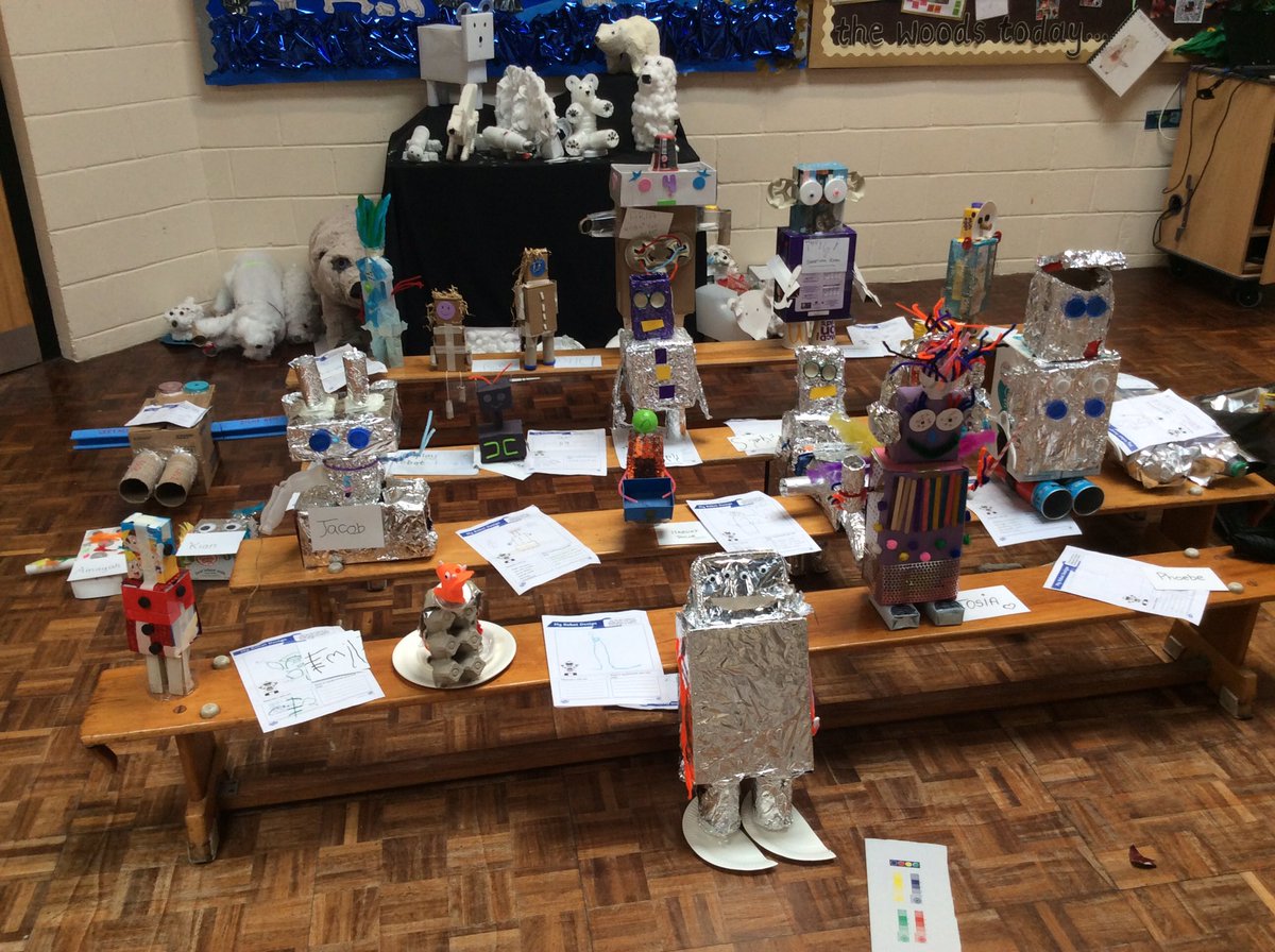 NLHWCPS's tweet photo. We had the best time planning, designing and making robots with our grown ups yesterday! I wonder what all these robots will do? @WoodlandsPrima1 https://t.co/gdwFKTqNOg