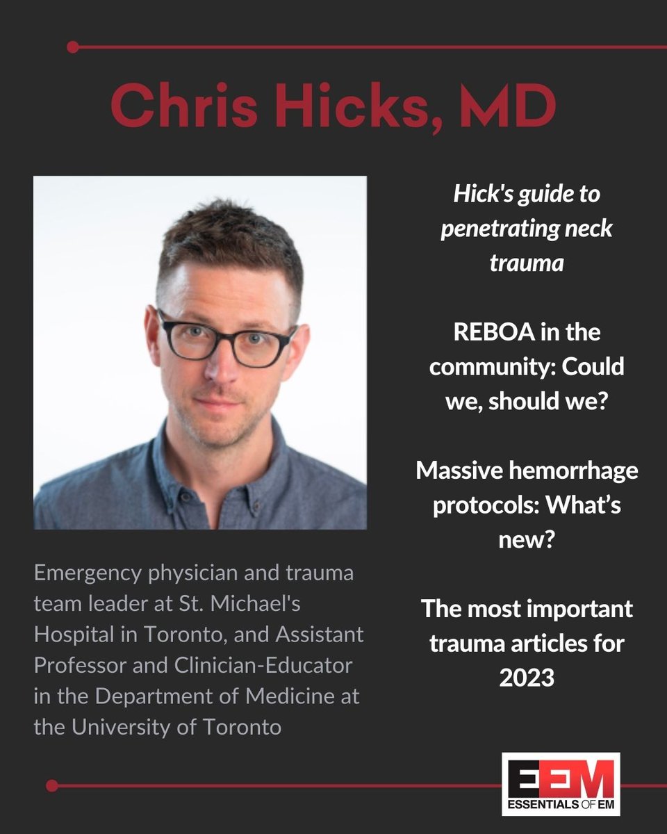 Essentials of EM (@essentialsofem) on Twitter photo Our speaker lineup just keeps getting better! We're honored to welcome Chris Hicks, MD to the stage at EEM 2023. Don't miss out on this unforgettable event! #EEM2023 #medicalconference #emergencymedicine <a href="/HumanFact0rz/">Christopher Hicks</a> Our speaker lineup just keeps getting better! We're honored to welcome Chris Hicks, MD to the stage at EEM 2023. Don't miss out on this unforgettable event! #EEM2023 #medicalconference #emergencymedicine <a href="/HumanFact0rz/">Christopher Hicks</a>