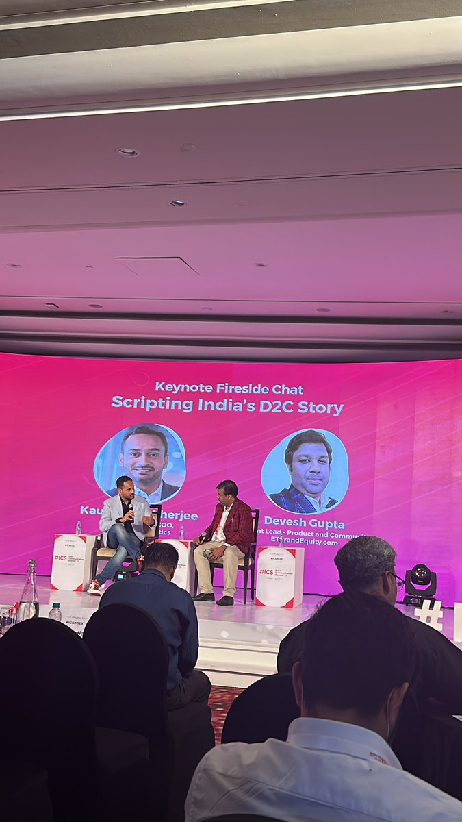 Kar1G's tweet photo. @kaushikmkj from Sugar Cosmetics talking about winning audience Trust at the #ICS2023 reinforcing our thinking around the battle for trust being the biggest one to overcome https://t.co/AHAOrxfuNw