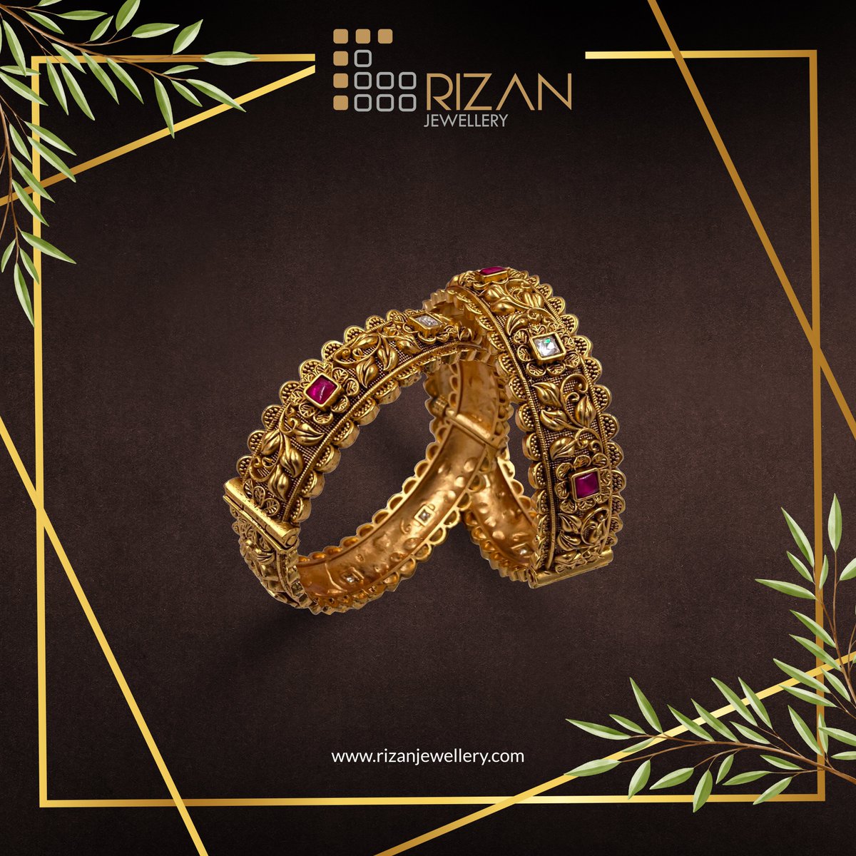 Unique design Bangles with pretty intricate patterns for the divas out there. Visit Rizan Jewellery for an amazing Bangles collection.

Shop: rizanjewellery.com

#Bangles #BuyGold #Jewellery #Gold #GoldJewelry #Dubai #UAE #JewelryOnline #ShopNow #LatestCollection #Ornaments