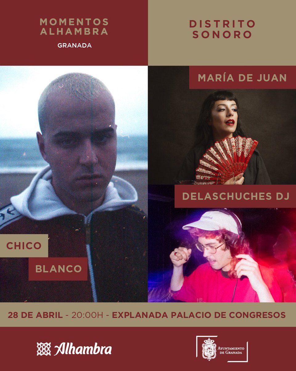 PacoCuenca's tweet photo. #BuenosDíasGranada
Hoy tenemos una cita con la MÚSICA en mayúsculas ‼️#DistritoSonoro
#chicoblanco, @soymariadejuan y @delaschuches estarán en la explanada del @pcongresosgrx a partir de las 20⏰
✨𝑮𝒓𝒂𝒏𝒂𝒅𝒂 𝒆𝒔 𝑴ú𝒔𝒊𝒄𝒂✨ https://t.co/1NGE90VpRu