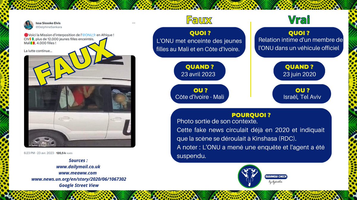 #Oubanguicheck
Encore une fois, une photo sortie de son contexte relayant une FAUSSE INFORMATION.
⬇️⬇️⬇️