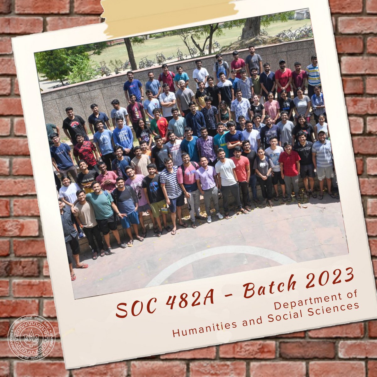 IITKanpur's tweet photo. #CampusClick
Class photograph of the "Globalisation of Sociology" course (SOC482A) students at the Department of Humanities and Social Sciences.
The batch consists of 194 students under Professor Dr. Thanggoulen Kipgen and Dr. Jillet Sam.
#IITKanpur #iitk https://t.co/v4IgDdj1qG