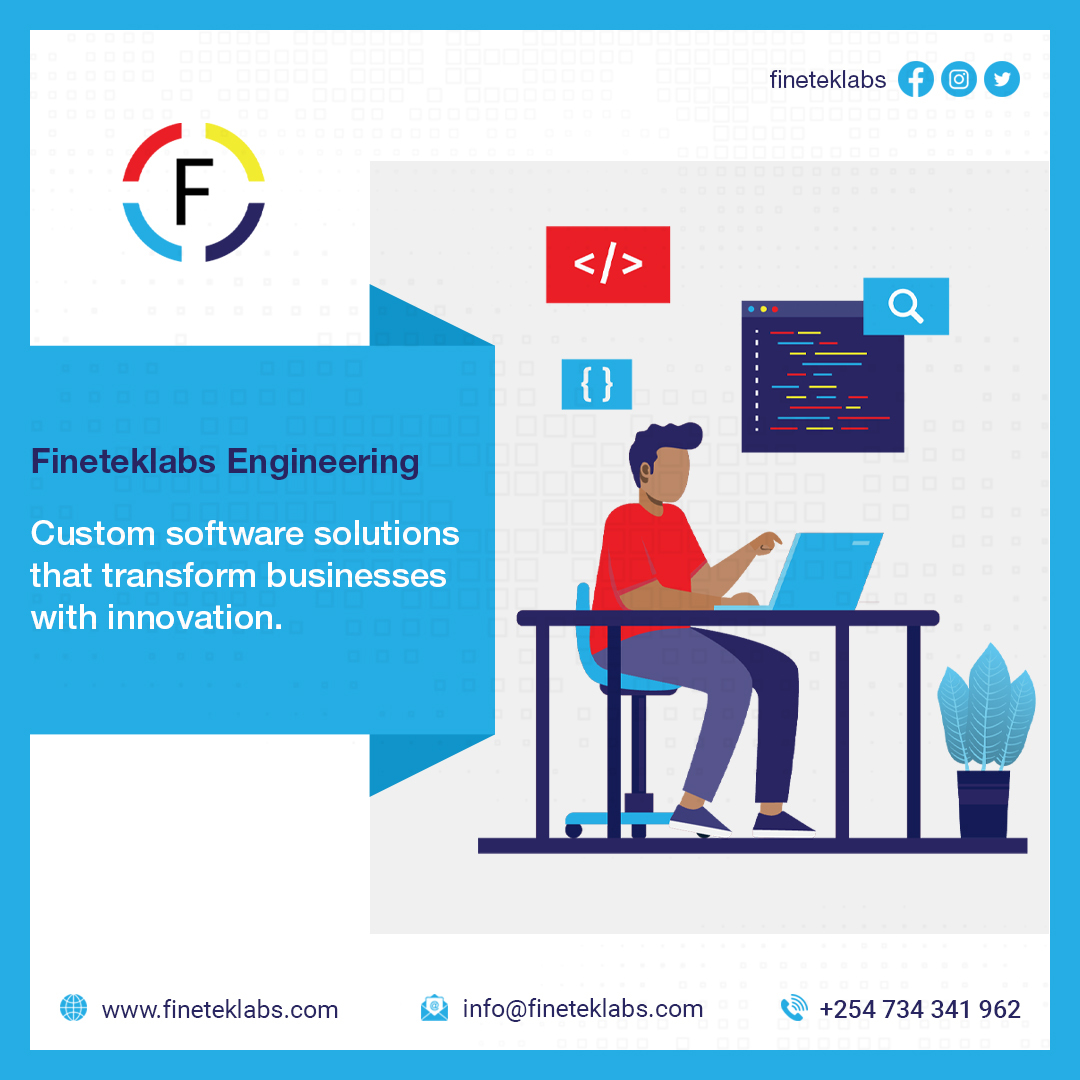 We make custom business solutions that transform businesses with innovation . 
#fineteklabs #softwareengineering #softwaredevelopment #softwarearchitecture #engineering #healthtech #agritech #constructionindustry #outsourceddevelopment #softwareprojectmanagement