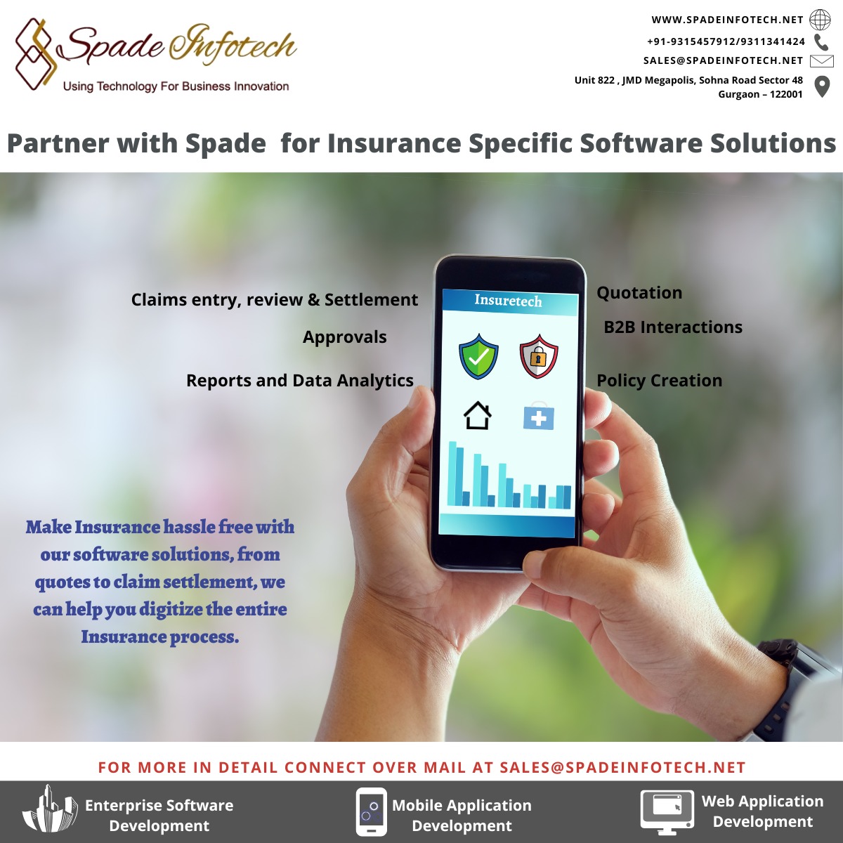 Connect with Spade Infotech for Insurance specific software solutions - lnkd.in/dMT5WmKQ
 #insuranceindustry #mediclaim #insurancesolutions #insurancetechnology #medicalinsurance #healthinsurance #insuranceclaims #analytics #insuranceinsights #insurancetech
